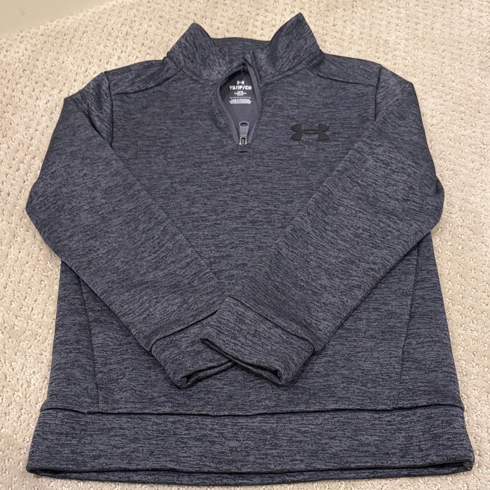 Kids Under Armour Fleece Charcoal Quarter-Zip Pullover